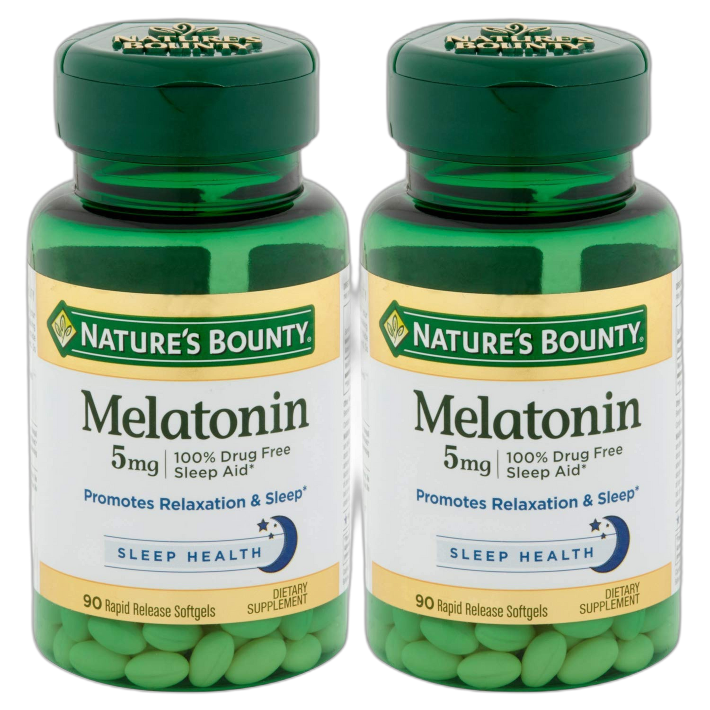 Nature's Bounty Melatonin 5mg, 90 Softgels (Pack of 2)