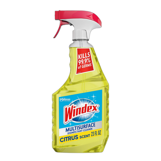 Windex Multipurpose Cleaner Disinfectant Spray Bottle, Fast Clean Surface Cleaner, Citrus Scent, 23 Fl oz