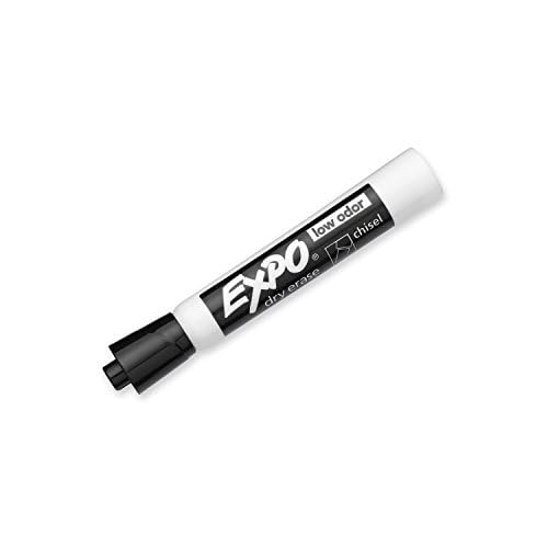 EXPO Low Odor Chisel Tip Dry Erase Markers, Black, (80001) (2 Dozen)