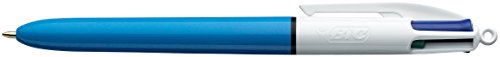 BIC 4 Colours Original Retractable Ballpoint Pens, Multi Coloured All in One, Green, Blue, Red, Black, 12 Pens Per Pack
