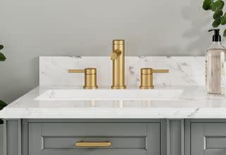 Moen Align Brushed Gold Two-Handle Three-Hole Modern Widespread Bathroom Faucet Trim Kit, Valve Required, T6193BG