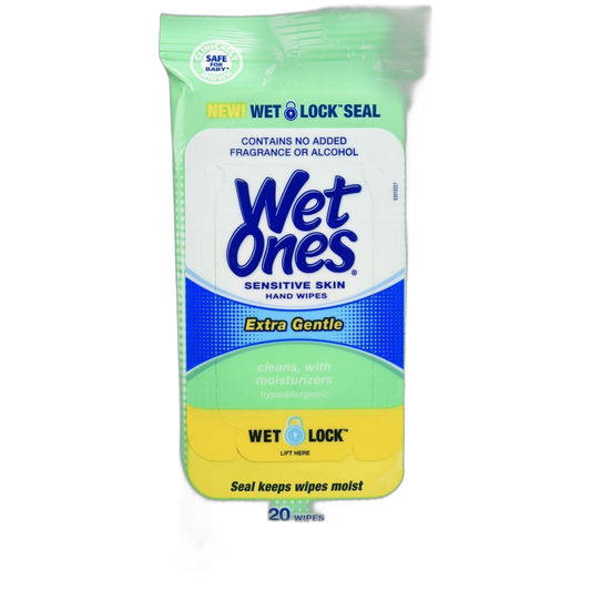 Wet Ones Hand Wipes Extra Gentle for Sensitive Skin, 20 Count
