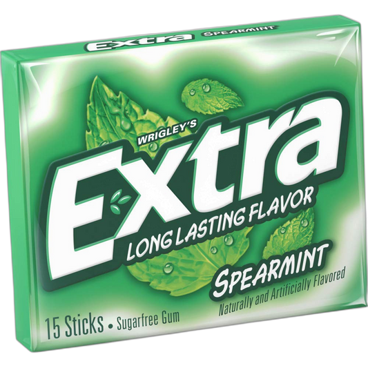 Extra Spearmint Sugarfree Gum, Single Pack (15 Pieces)
