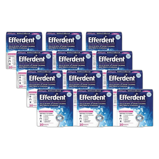 Efferdent Retainer Cleaning Tablets, Denture Cleaning Tablets for Dental Appliances, Complete Clean, 102 Count. (Pack of 12)