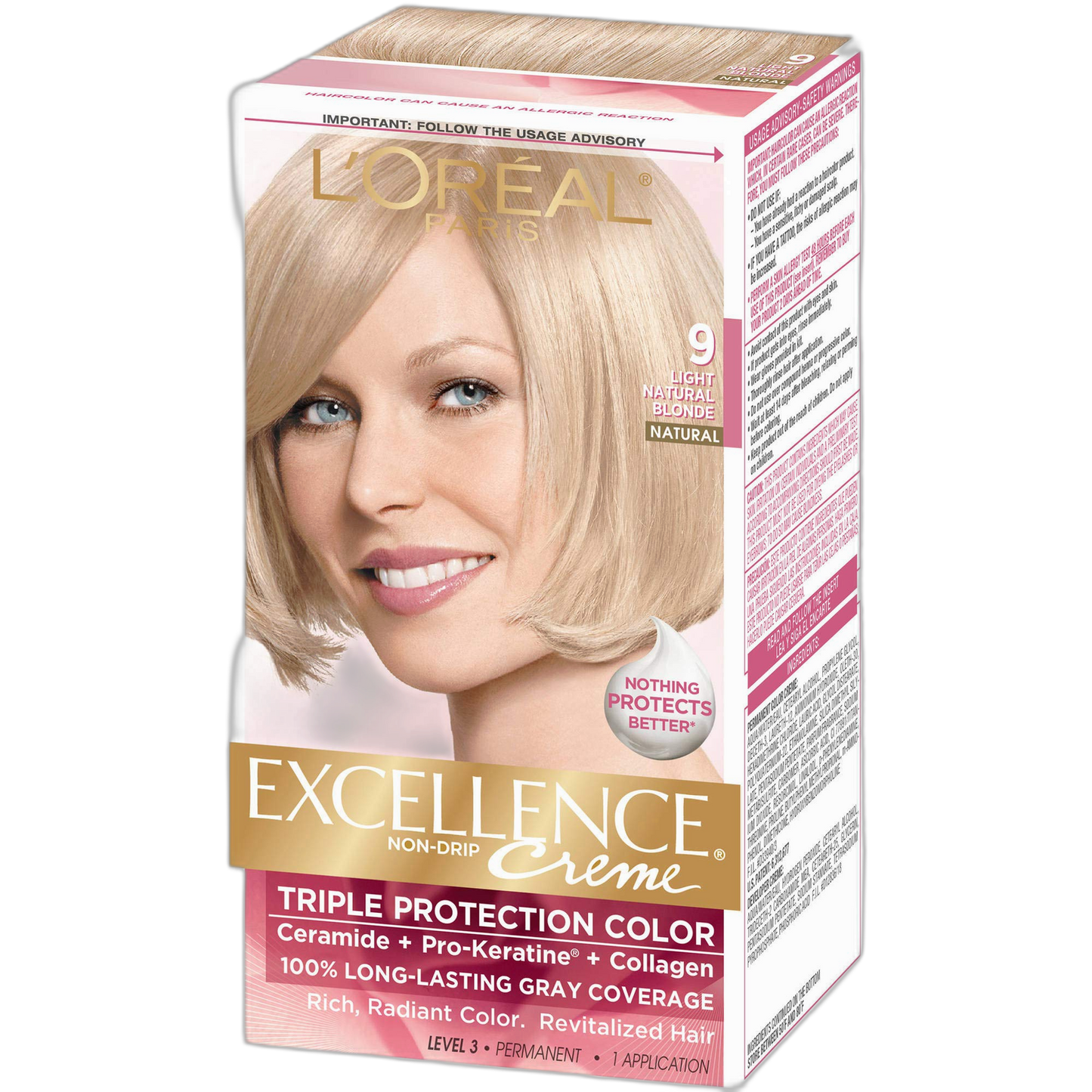 L'Oreal Paris Excellence Creme Haircolor, Light Natural Blonde [9] 1 ea (Pack of 2)