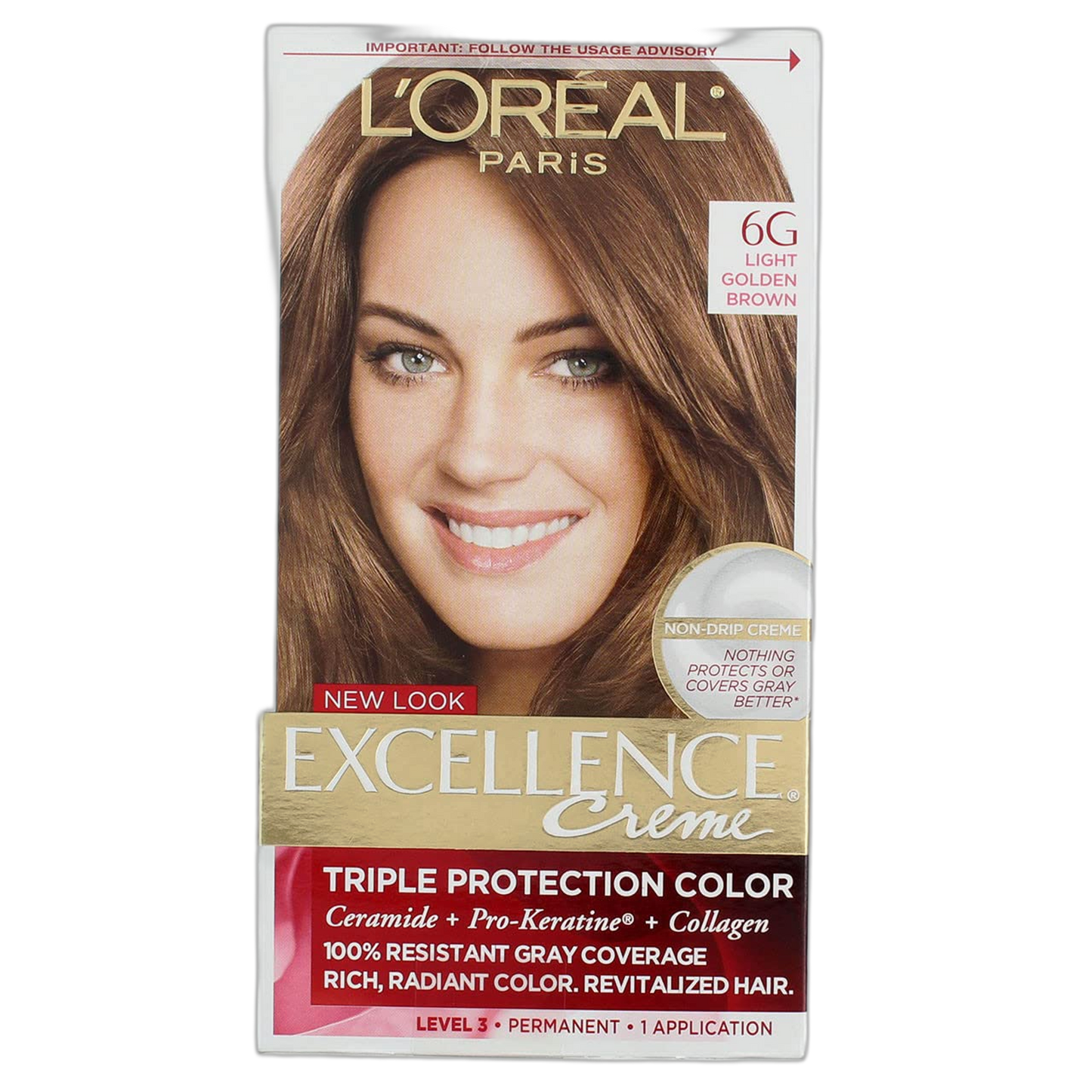 L'Oreal Paris Excellence Creme Triple Protection Hair Color, [6G] Light Golden Brown 1 ea (Pack of 3)