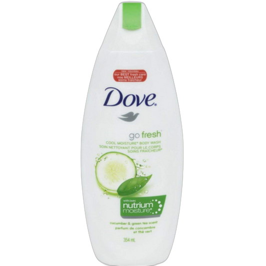 Dove Go Fresh Body Wash, Cool Moisture, Cucumber & Green Tea 12 oz (Pack of 12)