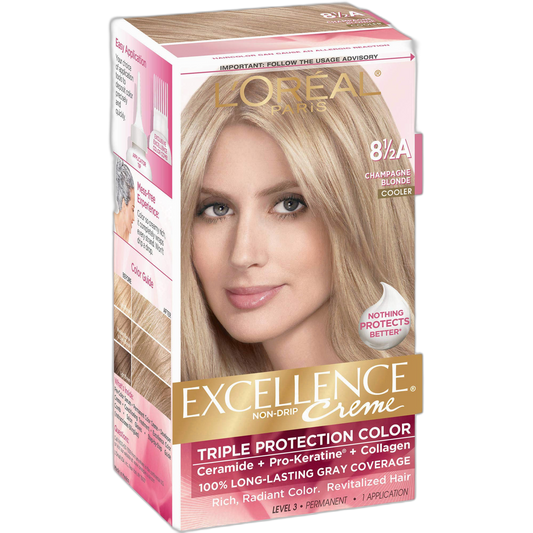 L'Oreal Paris Excellence Créme Permanent Hair Color, Champagne Blonde [8.5A] 1 ea ( Packs of 3)