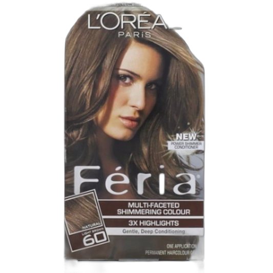 L’Oreal ParisFeria Multi-Faceted Shimmering Color. 60 Crystal Brown 1 ea (Pack of 3)