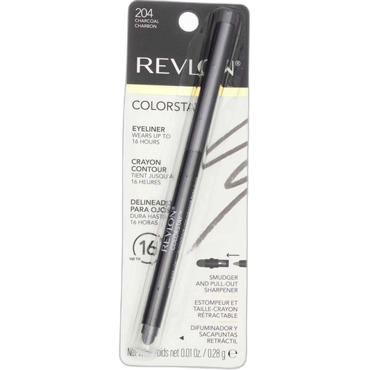 Revlon ColorStay Eyeliner Pencil, Charcoal [204], 0.01 oz (Pack of 4)