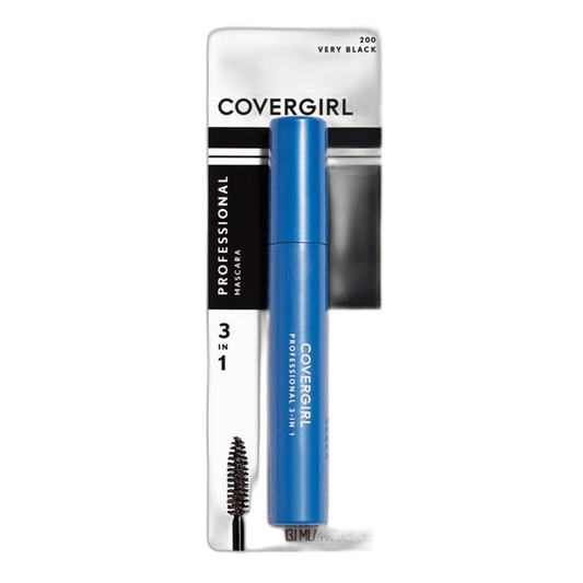 CoverGirl Professional 3-in-1 Mascara Straight Brush, Very Black [200] 0.30 oz (Pack of 8)