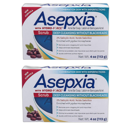 Asepxia Scrub Exfoliante Cleansing Bar Soap 4 oz (Pack of 2)