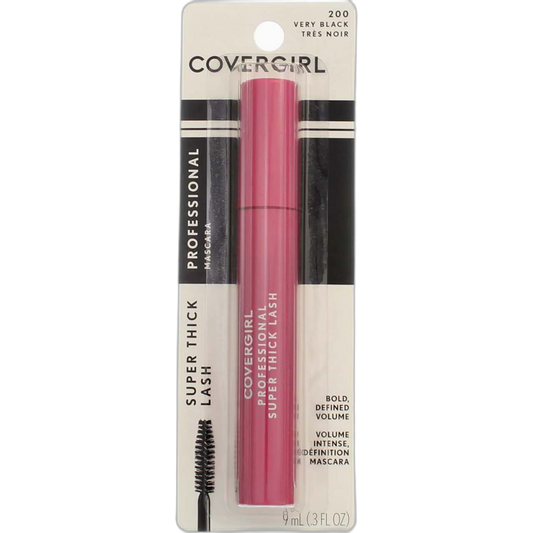 CoverGirl Professional Super Thick Lash Mascara, Very Black [200] 0.30 oz (Pack of 5)