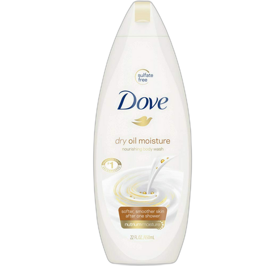 Dove Nourshing Body Wash, Dry Oil Moisture 22 oz (Pack of 4)