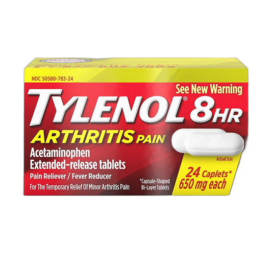 Tylenol 8 Hour Arthritis Pain Relief - Acetominophen Extended-Release Tablets, Pain Reliever / Fever Reducer, 24 Caplets, 650 milligrams each (2-Pack)
