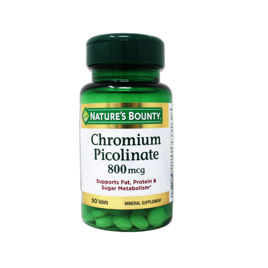 Nature's Bounty Mega Chromium Picolinate 800 mcg tablets 50 ea (Pack of 5)