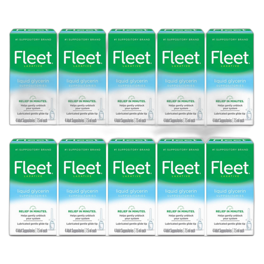 Fleet Liquid Glycerin Suppositories, 4 Count (Pack of 10)