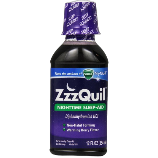 ZzzQuil Nighttime Sleep-Aid Liquid, Warming Berry Flavor 12 oz (Pack of 9)