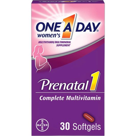 One-A-Day Prenatal 1 with DHA & Folic Acid Softgels, 30 ea (Pack of 4)