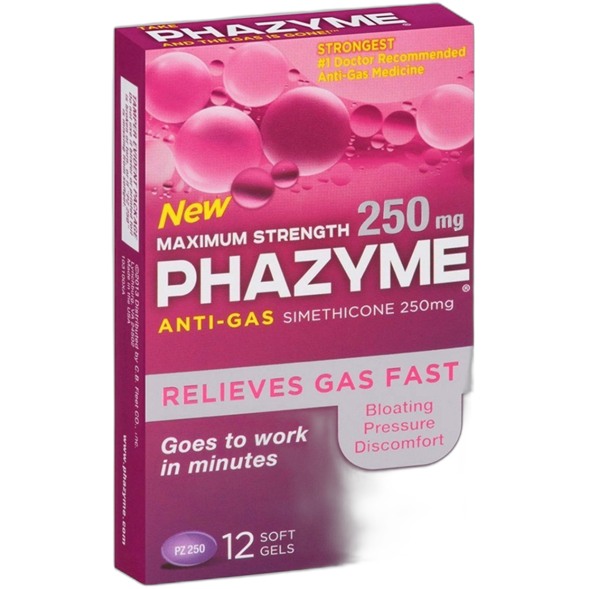 Phazyme Maximum Strength 250 mg Softgels, 12 ea (Pack of 12)