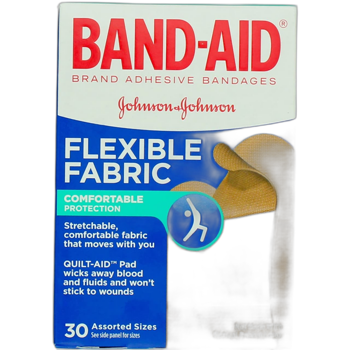Johnson and Johnson Band-Aid Flexible Fabric Assorted 30 Bandage - (Pack of 24)