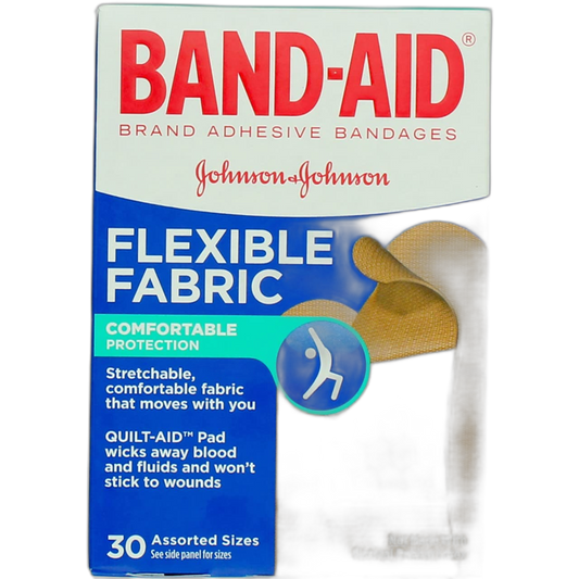 Johnson and Johnson Band-Aid Flexible Fabric Assorted 30 Bandage - (Pack of 24)