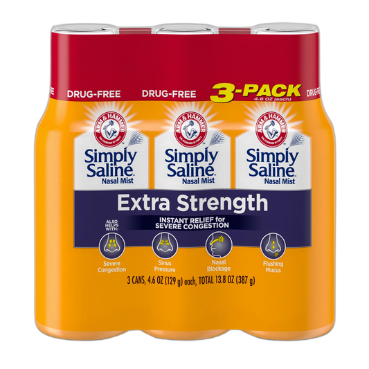 Simply Saline Extra Strength for Severe Congestion Relief Nasal Mist: 4.6oz 3-Pack