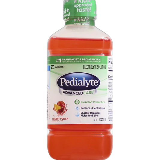 Pedialyte AdvancedCare Cherry Punch Electrolyte Solution, 33.8 Fl Oz Bottle