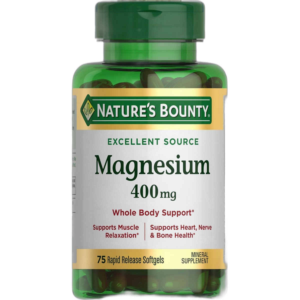 Nature's Bounty Magnesium 400 mg, Softgels, 75 ea - 2pc