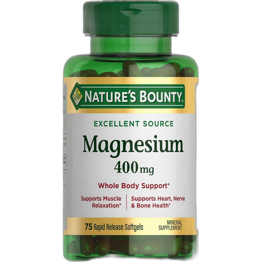 Nature's Bounty Magnesium 400 mg, Softgels, 75 ea - 2pc