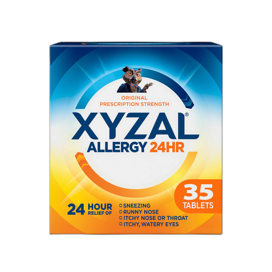 Xyzal 24 Hour Allergy Relief Medicine, Original Prescription Strength Antihistamine, Levocetirizine Dihydrochloride Tablets, 5 mg, 35 Count