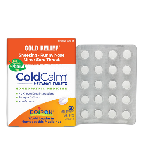 Boiron ColdCalm Tablets for Relief of Common Cold Symptoms Such as Sneezing, Runny Nose, Sore Throat, and Nasal Congestion - Non-Drowsy - 60 Count