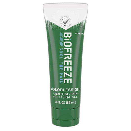 Biofreeze Menthol Pain Relieving Gel Colorless Gel 3 FL OZ Tube For Pain Relief Associated With Sore Muscles, Arthritis, Simple Backaches, And Joint Pain (Packaging May Vary)