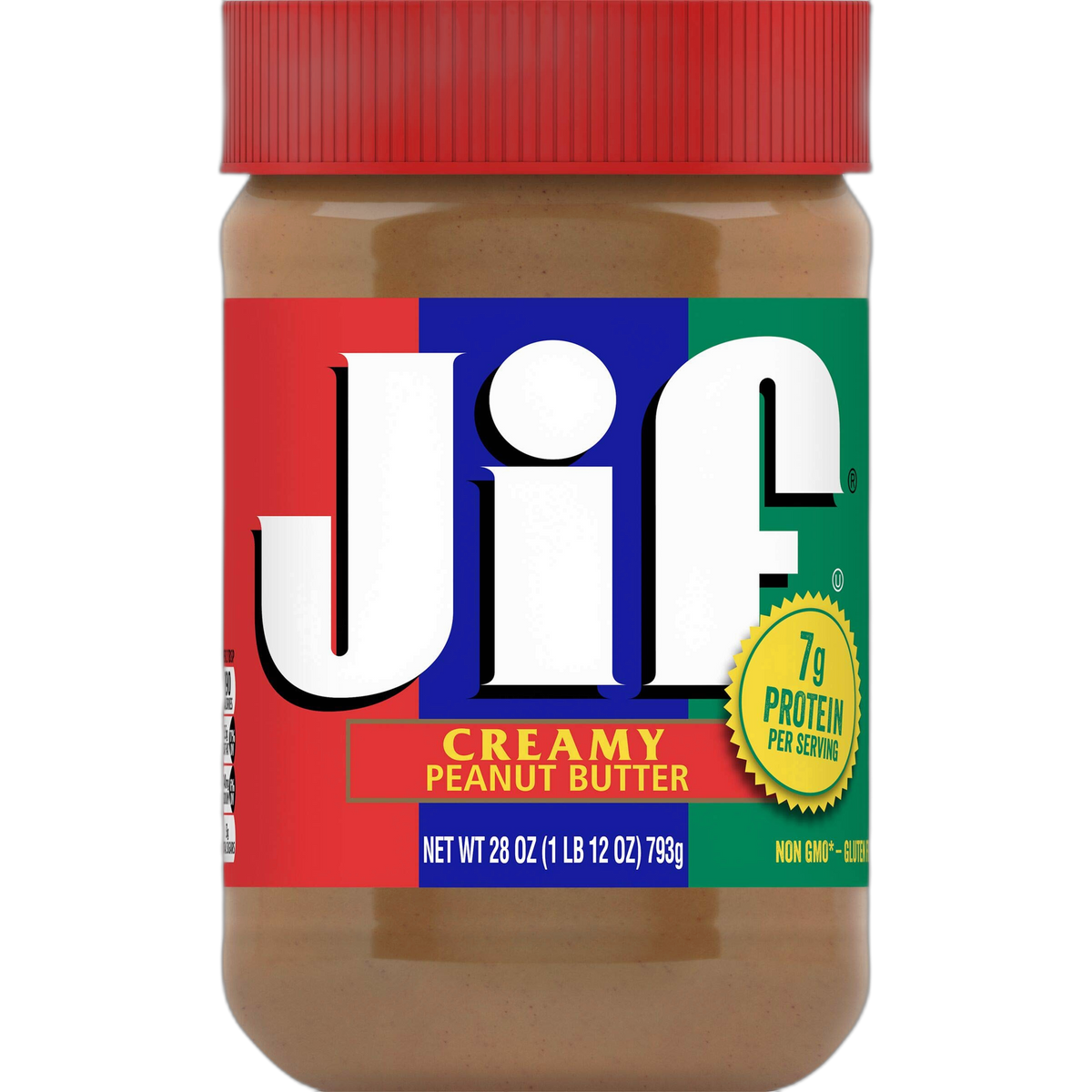 Jif Creamy Peanut Butter, 28 Ounces, 7g (7% DV) of Protein per Serving, Smooth, Creamy Texture, No Stir Peanut Butter