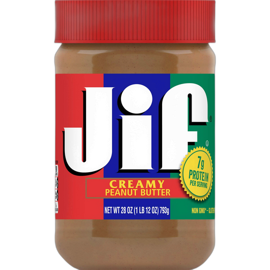Jif Creamy Peanut Butter, 28 Ounces, 7g (7% DV) of Protein per Serving, Smooth, Creamy Texture, No Stir Peanut Butter