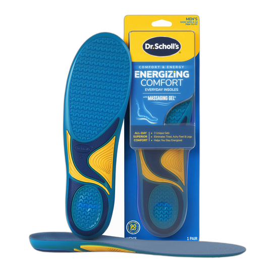 Dr. Scholl’s Energizing Comfort Men’s Everyday Insoles with Massaging Gel - Clinically Proven, All-Day Energy and Comfort Inserts with Patented Triple Gel Design - Shock Absorbing, Arch Support