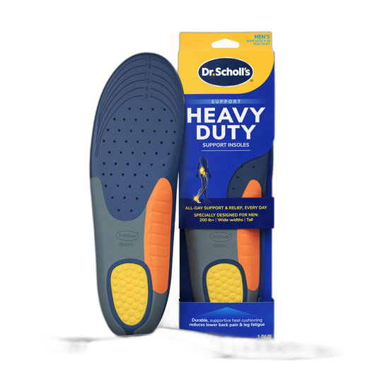 Dr. Scholl's Heavy Duty Support Insole Orthotics, Big & Tall, 200lbs+, Wide Feet, Shock Absorbing, Arch Support, Distributes Pressure, Trim to Fit Inserts, Work Boots & Shoes, Men Size 8-14, 1 Pair