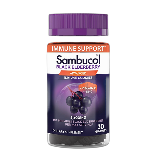 Sambucol Black Elderberry Gummies - Elderberry with Zinc and Vitamin C for Adults, Sambucus Elderberry Gummies, Immune Support Gummies - 30 Count