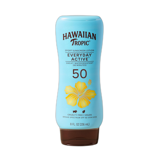 Hawaiian Tropic Island 8 Ounce Sport Broad Spectrum Sunscreen Lotion with SPF 50