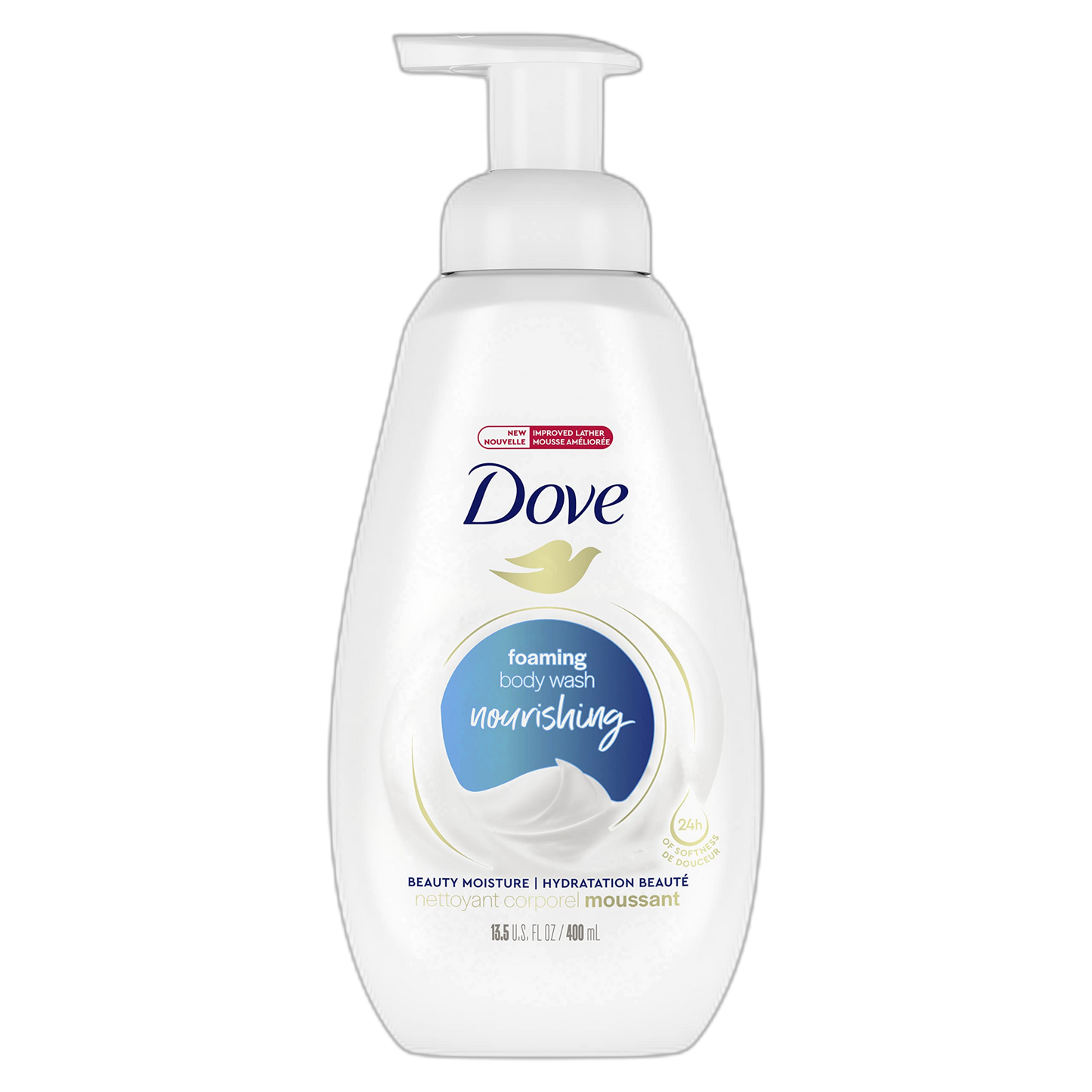 Dove Instant Foaming Body Wash for Soft, Smooth Skin Deep Moisture Cleanser That Effectively Washes Away Bacteria While Nourishing Your Skin 13.5 oz