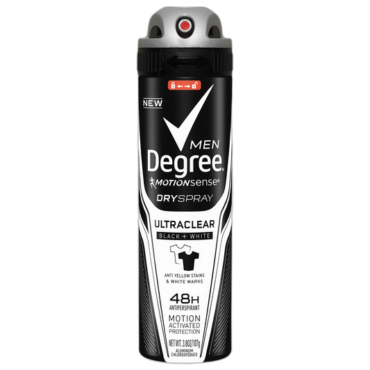 Degree Ultraclear Men's Antiperspirant Deodorant Dry Spray, Black/White, 3.8 Ounce (Pack of 1)