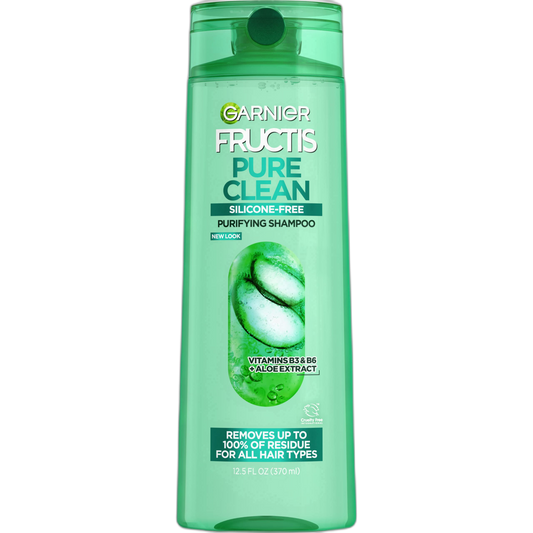 Garnier Fructis Pure Clean Purifying Shampoo, Silicone-Free, 12.5 Fl Oz, 1 Count (Packaging May Vary)