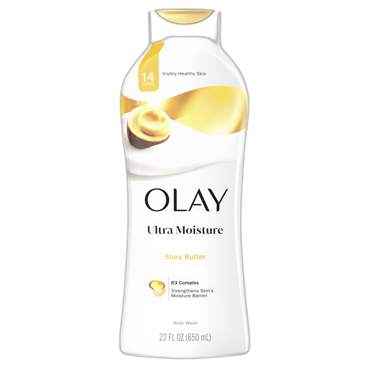 Olay Body Wash for Women, Ultra Moisture, 24hr Moisturizing, Hydrating & Refreshing, B3 Vitamin Complex, Free of Parabens & Phthalates, For All Skin Types, Shea Butter Scent, 22 fl oz