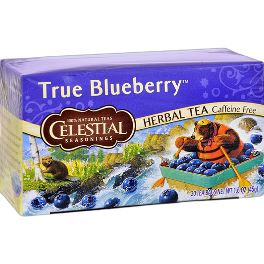 Celestial Seasonings Herbal Tea - Caffeine Free - True Blueberry - Natural Tea - 20 Bags (Pack of 2)