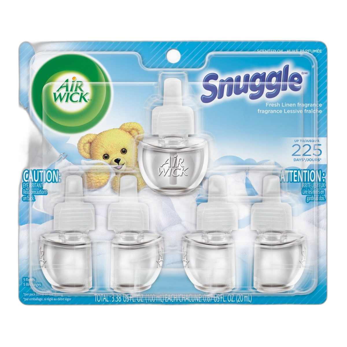 Air Wick plug in Scented Oil 5 Refills, Fresh Linen, (5x0.67oz), Same familiar smell of fresh laundry, New look, Packaging May Vary, Essential Oils, Air Freshener