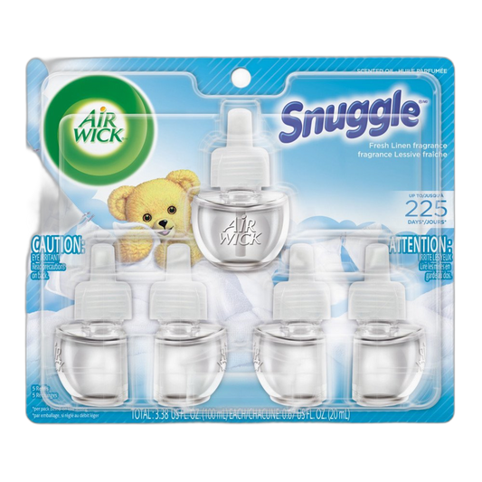 Air Wick plug in Scented Oil 5 Refills, Fresh Linen, (5x0.67oz), Same familiar smell of fresh laundry, New look, Packaging May Vary, Essential Oils, Air Freshener