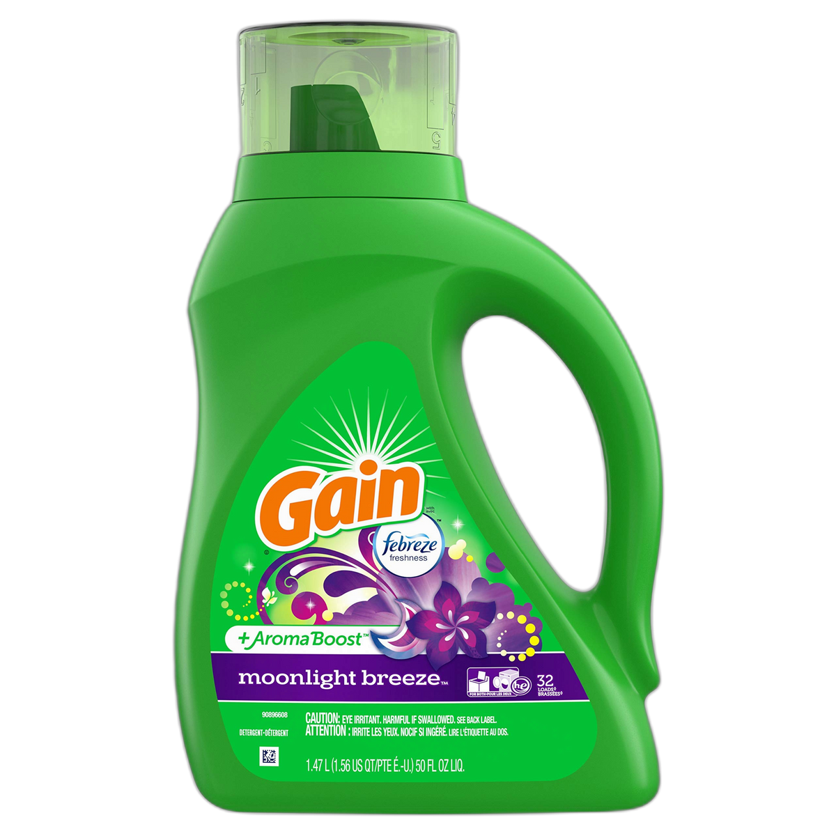 Gain + Aroma Boost Liquid Laundry Detergent with Febreze Freshness, Moonlight Breeze, 32 Loads 50 fl oz