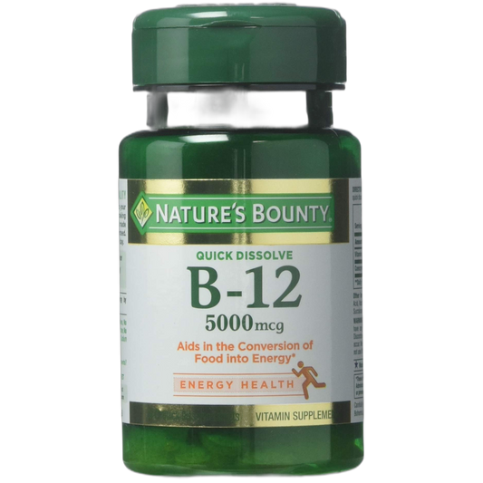 Nature's Bounty Vitamin B-12 5000 mcg, 40 Quick Dissolve Tablets (Pack of 3)