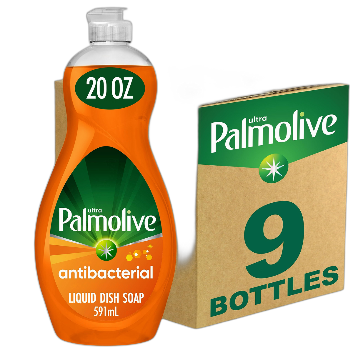 Palmolive Ultra Antibacterial Liquid Dish Soap, Plant Based, 20 Ounce, 9 Pack