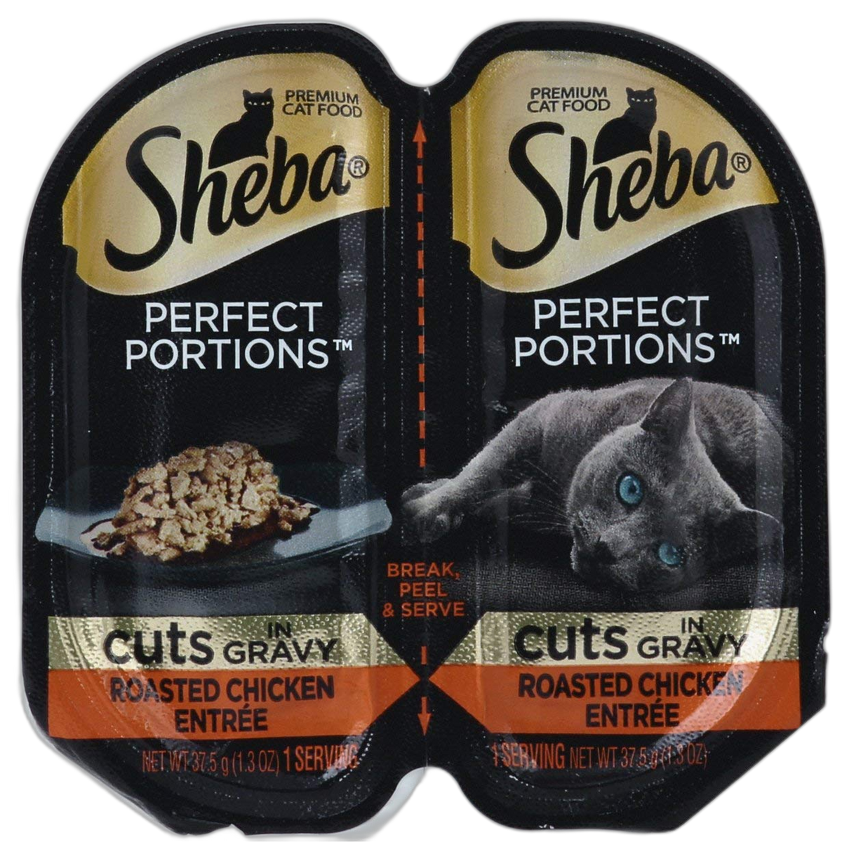 Sheba Wet Food Sheba Perfect Portions Wet Cat Food Cuts In Gravy Roasted Chicken Entree, (1) 2.6 Oz. Twin Pack Tray, 2.6 Oz